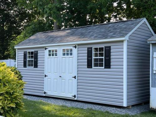 LISB-8x18-BOS-Cape-Commack-flint-clapboard-slatestone-rp-black-shutters-6-lite-colonial-glass-doors